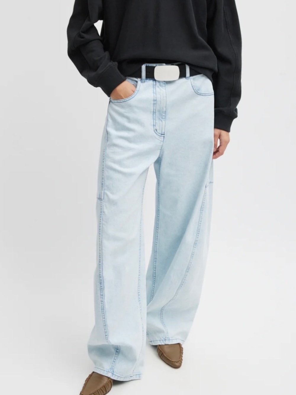 Tibi Bleached Denim Sid Jeans